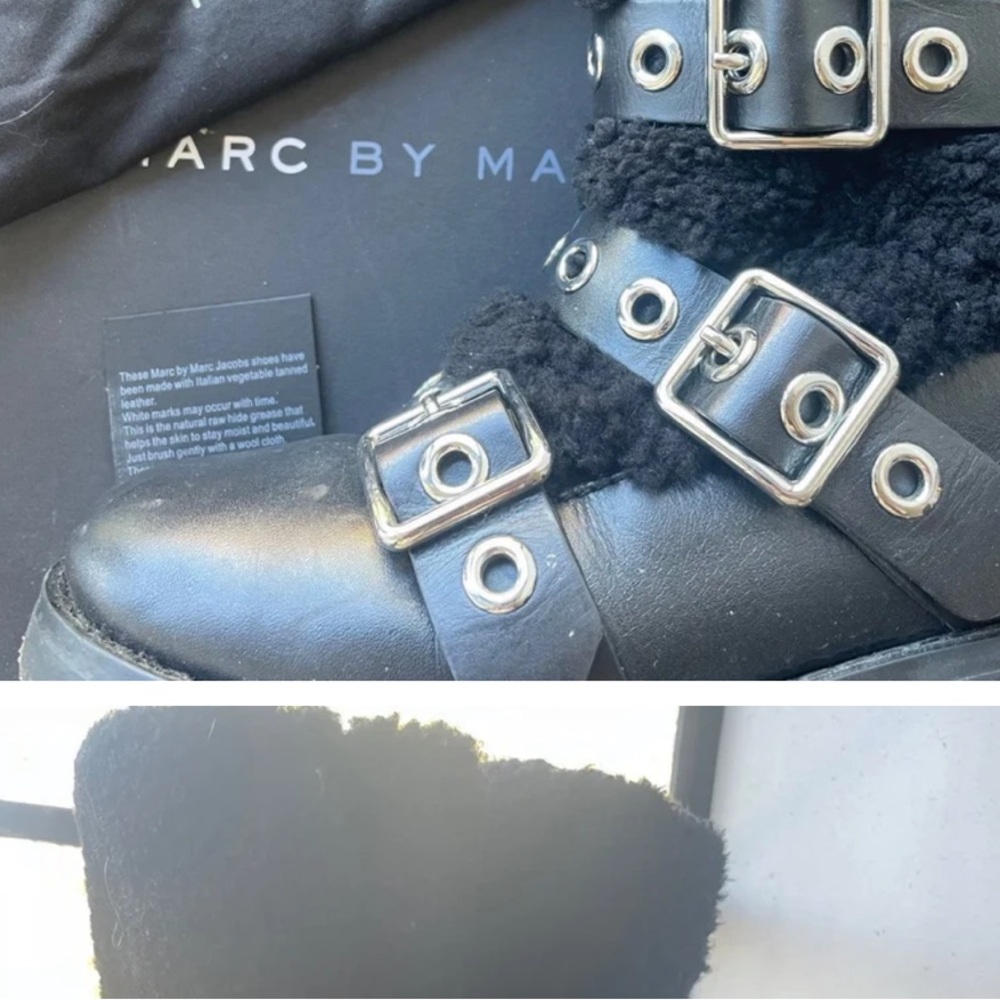 Marc by Marc Jacobs Black Buckle Boots